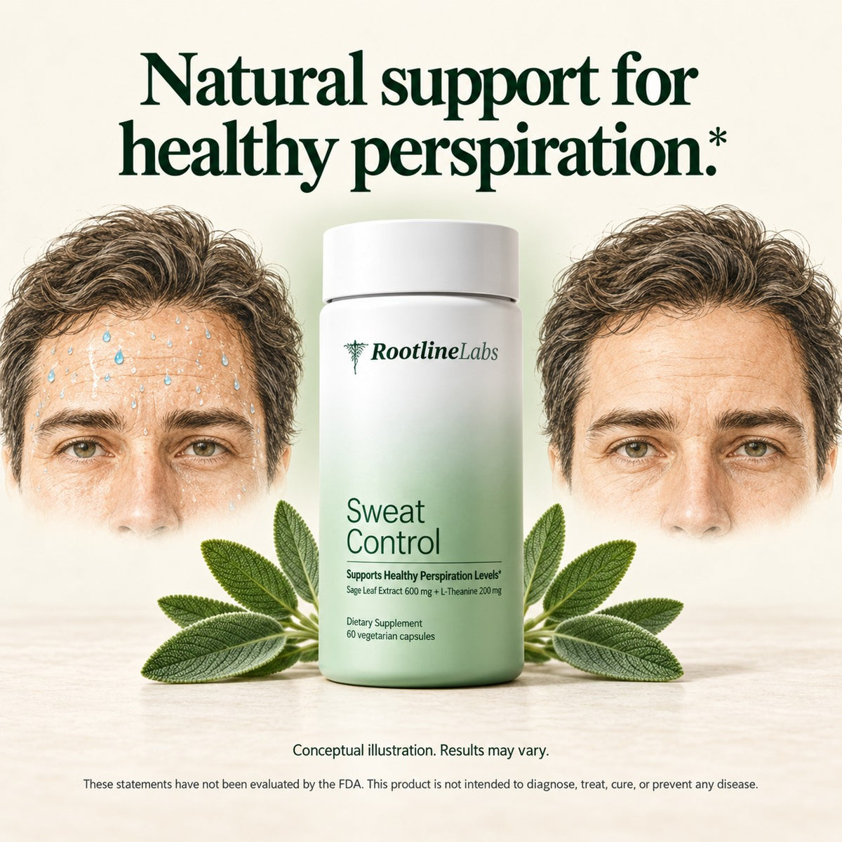 Sweat Control, natural support for forehead sweating