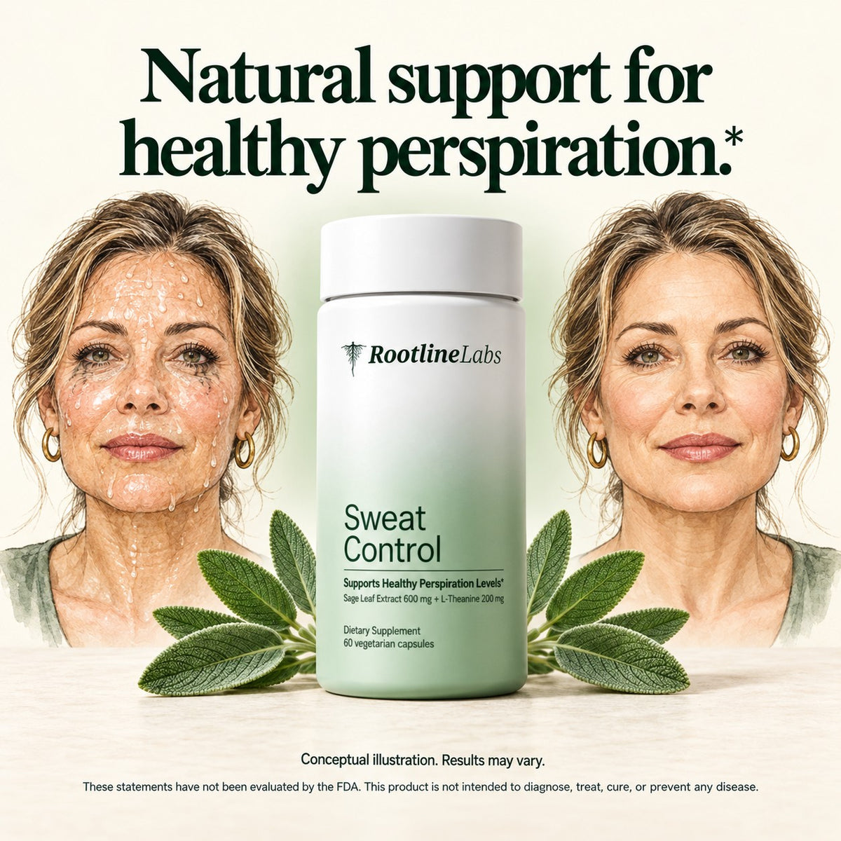 Sweat Control, natural support for facial sweating