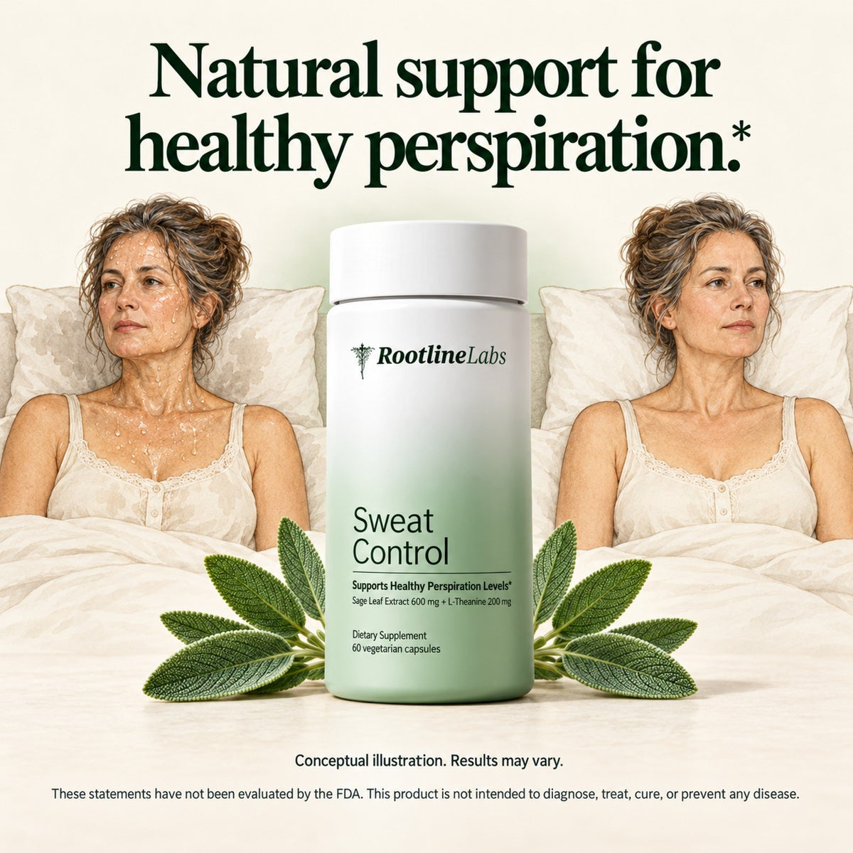Sweat Control, natural support for night sweats
