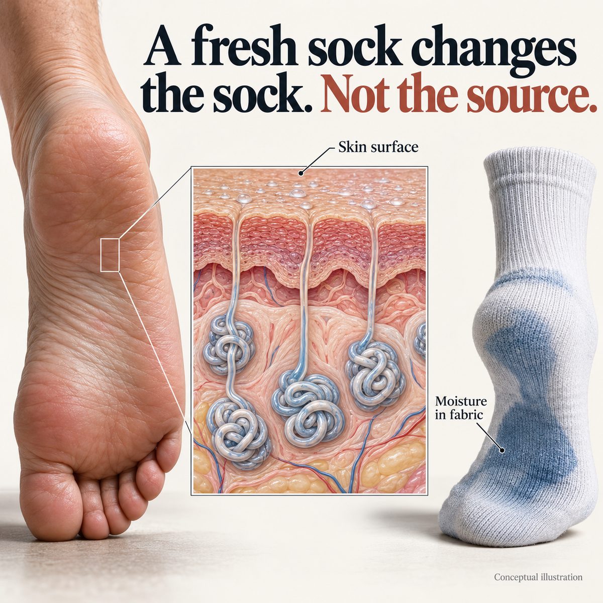 1. A fresh sock changes the sock. Not the source.